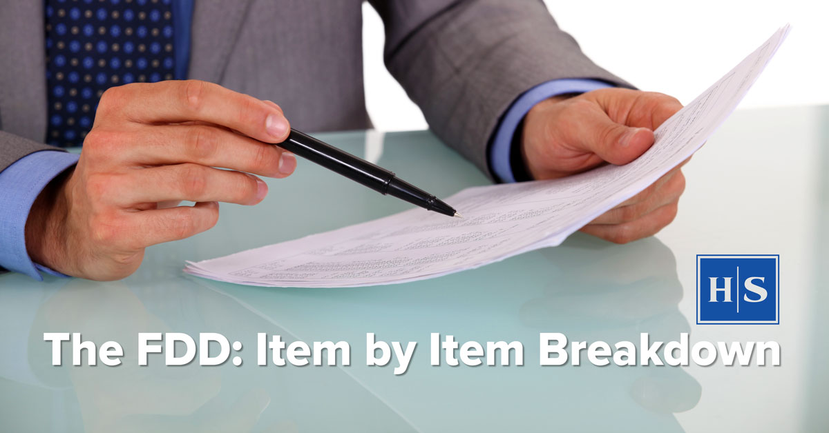 fdd item by item breakdown by franchise attorney joel d rosen