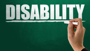 Disability written on a chalkboard ssdi
